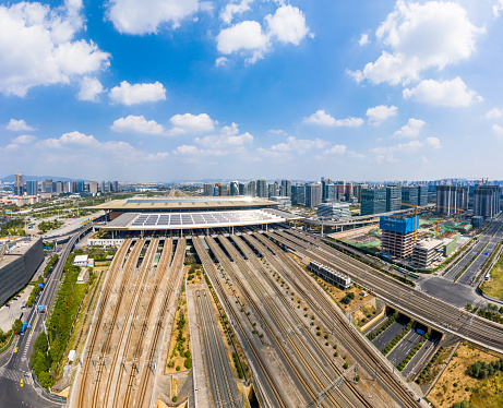 Nanjing urban architecture scenery aerial photography