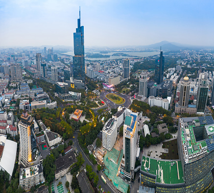 Nanjing urban architecture scenery aerial photography