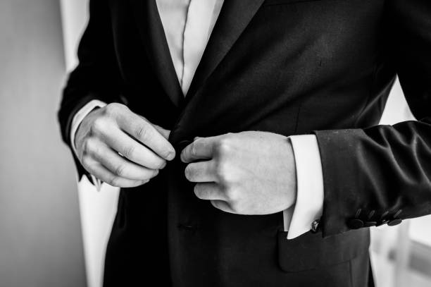 istock Groom's preparations for the wedding. 1182611565