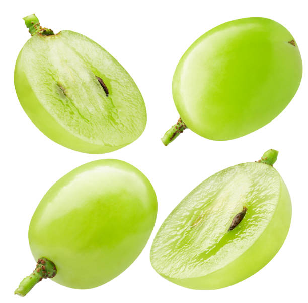 istock collection of single green grape isolated on a white background 1182613576