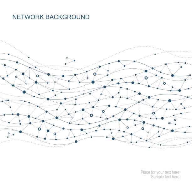 Abstract network Vector banner of abstract network blockchain clipart stock illustrations