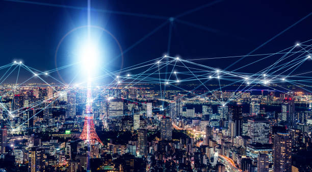 istock Smart city and communication network concept. 1182617766