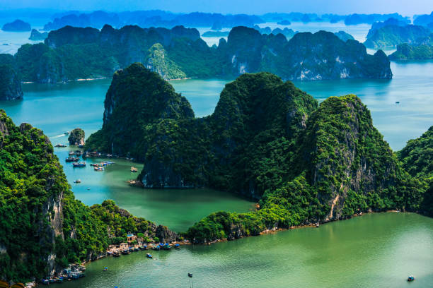 istock Panoramic view of Ha Long Bay, Vietnam 1182620140