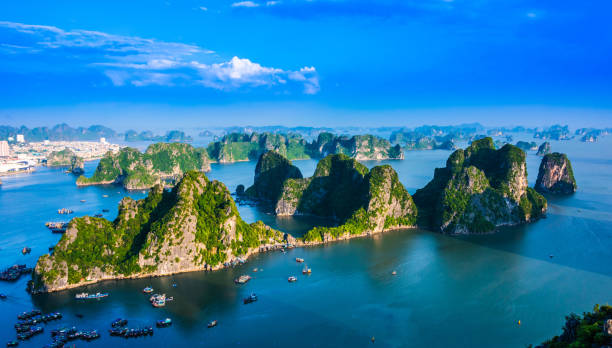 istock Panoramic view of Ha Long Bay, Vietnam 1182620179