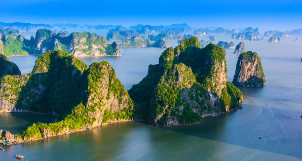 istock Panoramic view of Ha Long Bay, Vietnam 1182620608