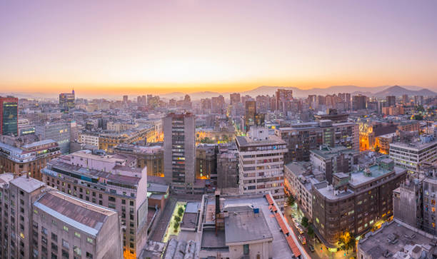 istock Evening panorama of Santiago de Chile 1182620688