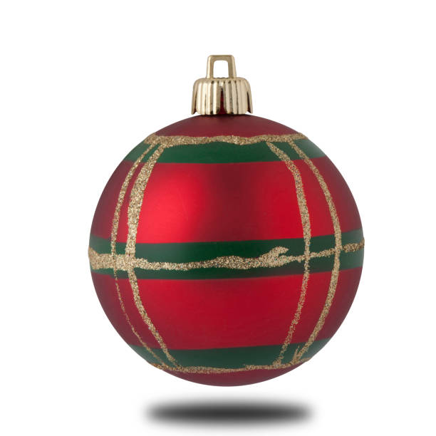 Close-up of One Christmas Ball on white background.