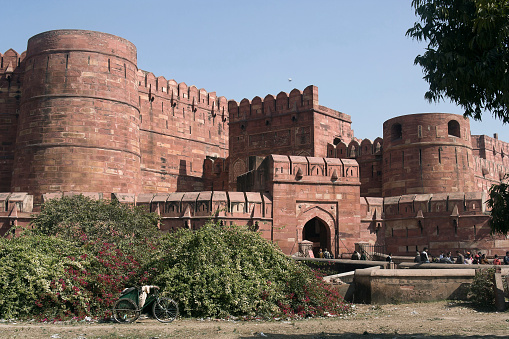Agra, Uttar Pradesh / India - February 9, 2012 : An entrance gate of the Red fort.
