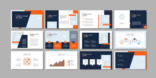 business minimalne slajdy prezentacji szablon tła. szablon prezentacji biznesowej. - presentation stock illustrations