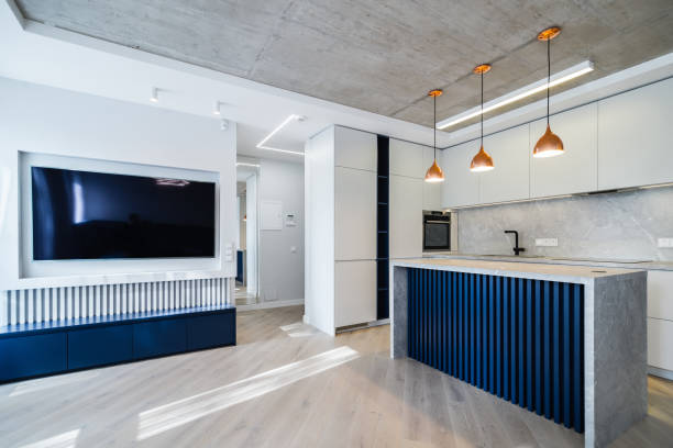 Living room connected with kitchen