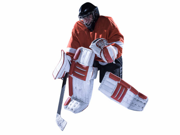 istock Ice hockey player isolated on white background 1182635123