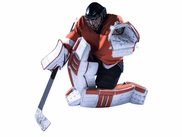 istock Ice hockey player isolated on white background 1182635136