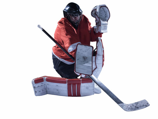 istock Ice hockey player isolated on white background 1182635141
