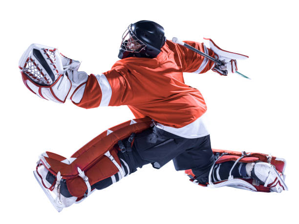 istock Ice hockey player isolated on white background 1182635145