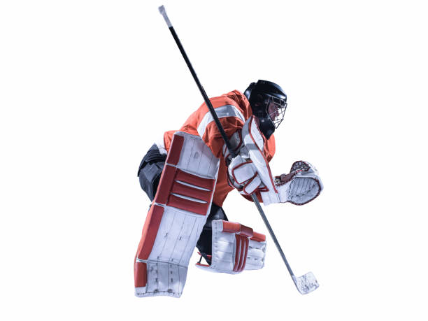 istock Ice hockey player isolated on white background 1182635159