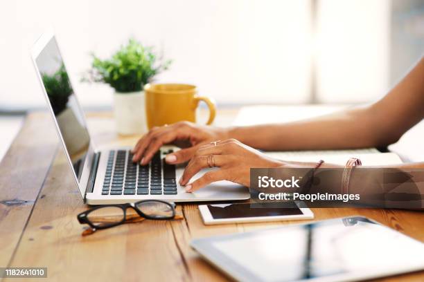I Love Working From Home Stock Photo - Download Image Now - Laptop, Typing, Blogging