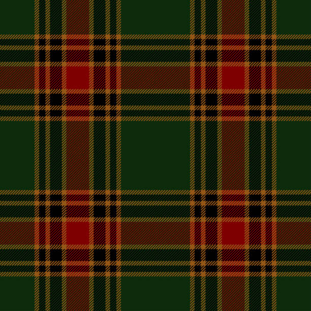 ilustraciones, imágenes clip art, dibujos animados e iconos de stock de navidad tartan plaid patrón festivo fondo - plaid textile christmas pattern