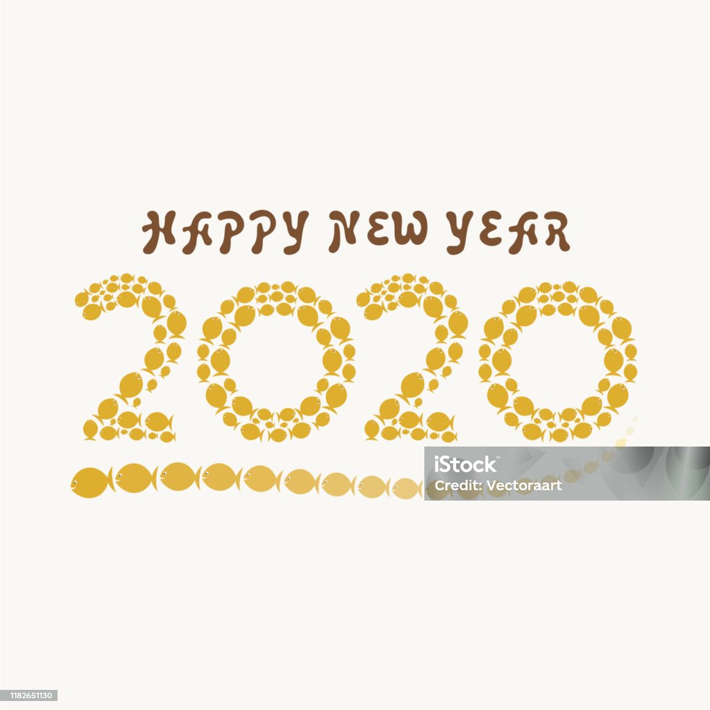 Happy New Year 2020 Card Design Concept Stock Illustration ...