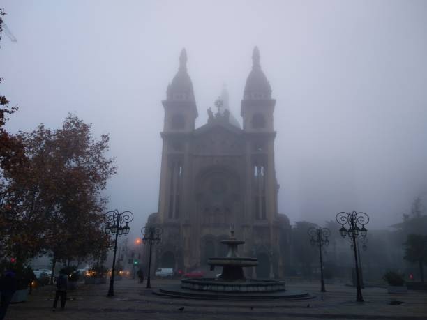 istock Church in the mist 1182655253