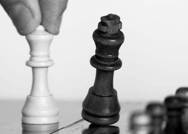 istock Chess photographed on a chessboard 1182657479