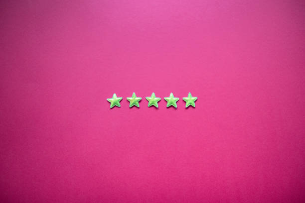 istock Feedback with five stars on blackboard. Service rating, satisfaction concept 1182657596
