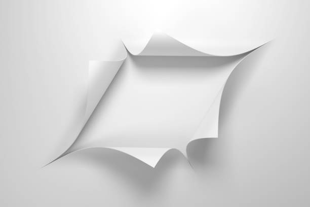 istock paper with the curled corner, 3d rendering 1182660223