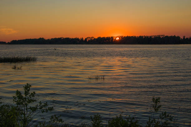 istock Beautiful sunset on the Volga river, Russia. 1182660969