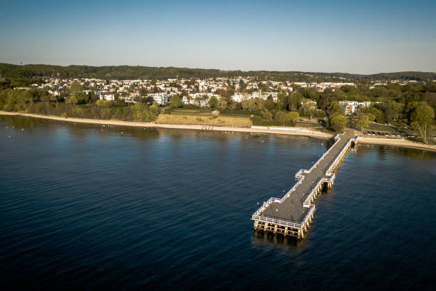istock Aerial view on pier in Gdynia Orlowo. 1182662498