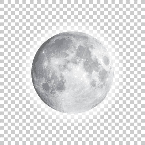 ilustrações de stock, clip art, desenhos animados e ícones de full moon isolated with background, vector - moon