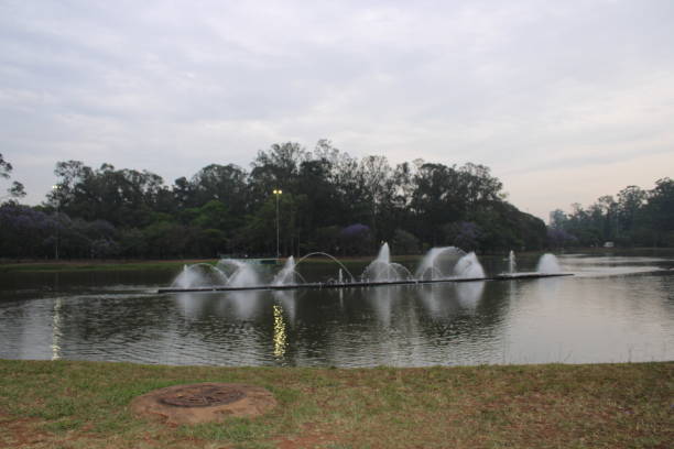 istock water fountain in artificial lake 1182665355
