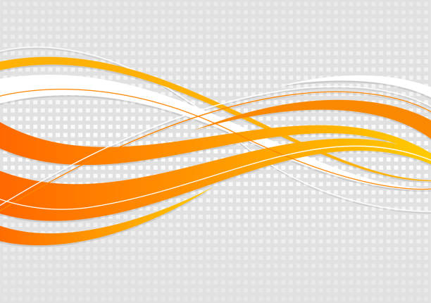 abstract wavy background abstract wavy background. Wavy lines on a gray dot background orange color stock illustrations