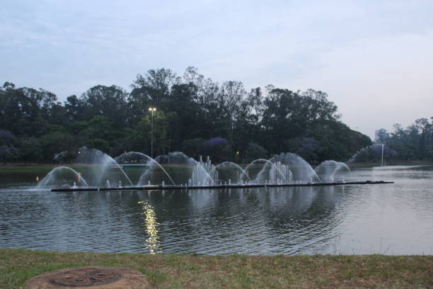 istock water fountain in artificial lake 1182665361