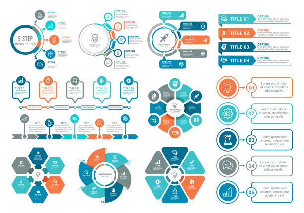 Infographic Elements Vector illustration of the infographic elements flowchart infographics stock illustrations