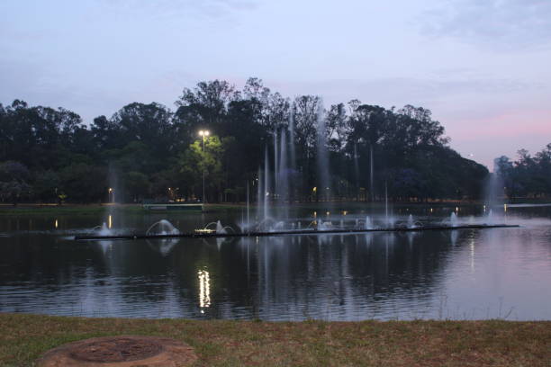 istock water fountain in artificial lake 1182666588