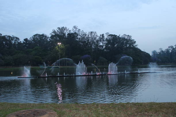 istock water fountain in artificial lake 1182667125