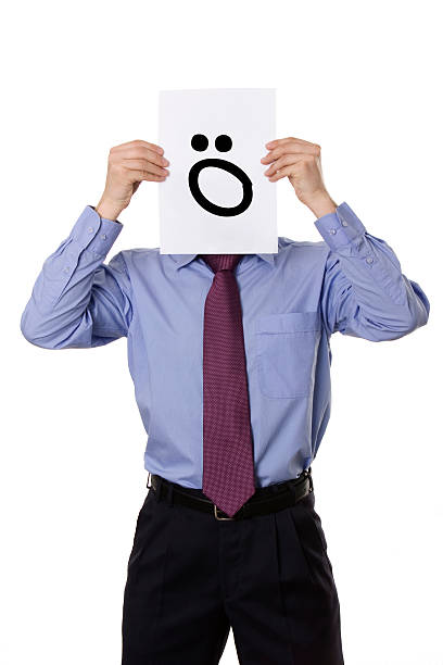 istock Businessman holding a card - Emoticon surprise 118266780