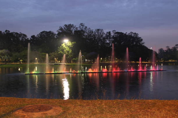 istock water fountain in artificial lake 1182668005