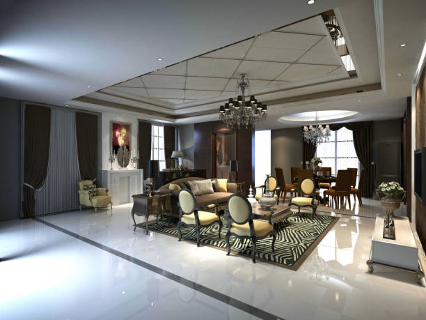 istock 3D Render of Neo Classic Living Room 1182668635