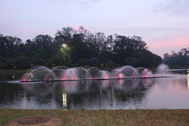 istock water fountain in artificial lake 1182669626