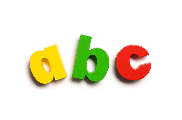 Magnetic letters, A B C, close-up stock photo