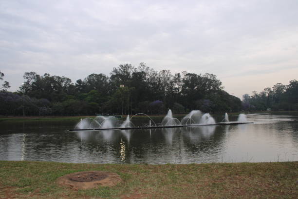 istock water fountain in artificial lake 1182669961