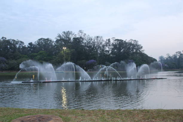 istock water fountain in artificial lake 1182671660