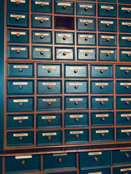 istock Old pharmacist cabinet close up 1182672377