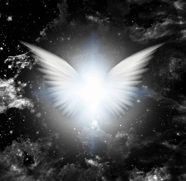 Shining angel's wings or star
