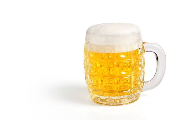 Clear Beer Steins With Multicolored Beers