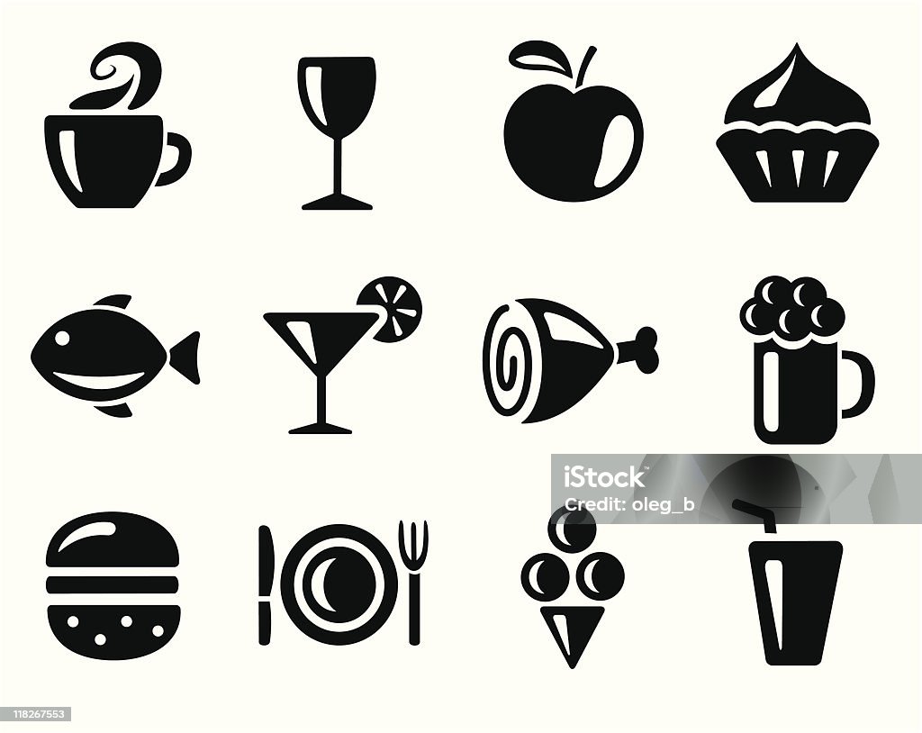 Icônes de nourriture et de boissons - clipart vectoriel de Alcool libre de droits