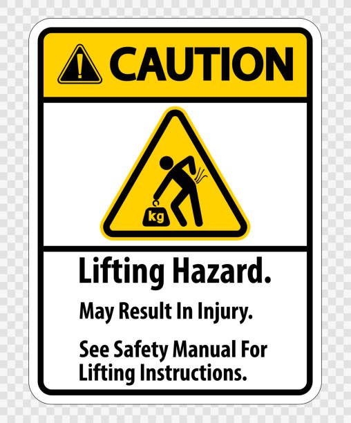 istock Lifting Hazard,May Result In Injury, See Safety Manual For Lifting Instructions Symbol Sign Isolate on transparent Background,Vector Illustration 1182676129