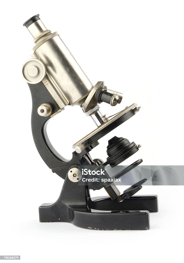 Antique Microscope  Analyzing Stock Photo