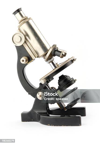 Antique Microscope Stock Photo - Download Image Now - Analyzing, Ancient, Biology