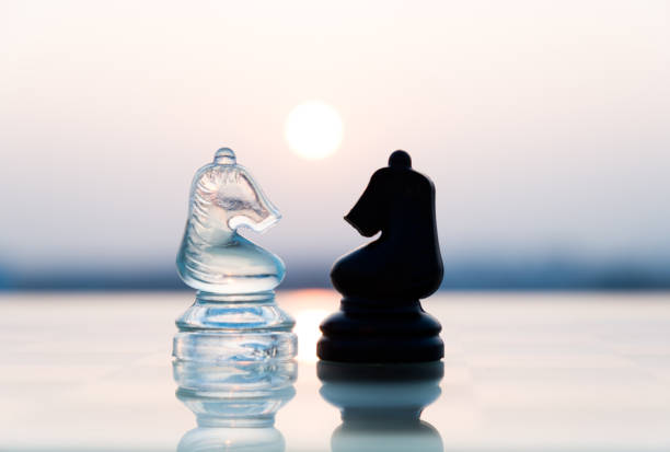 istock Two knights face to face 1182683260
